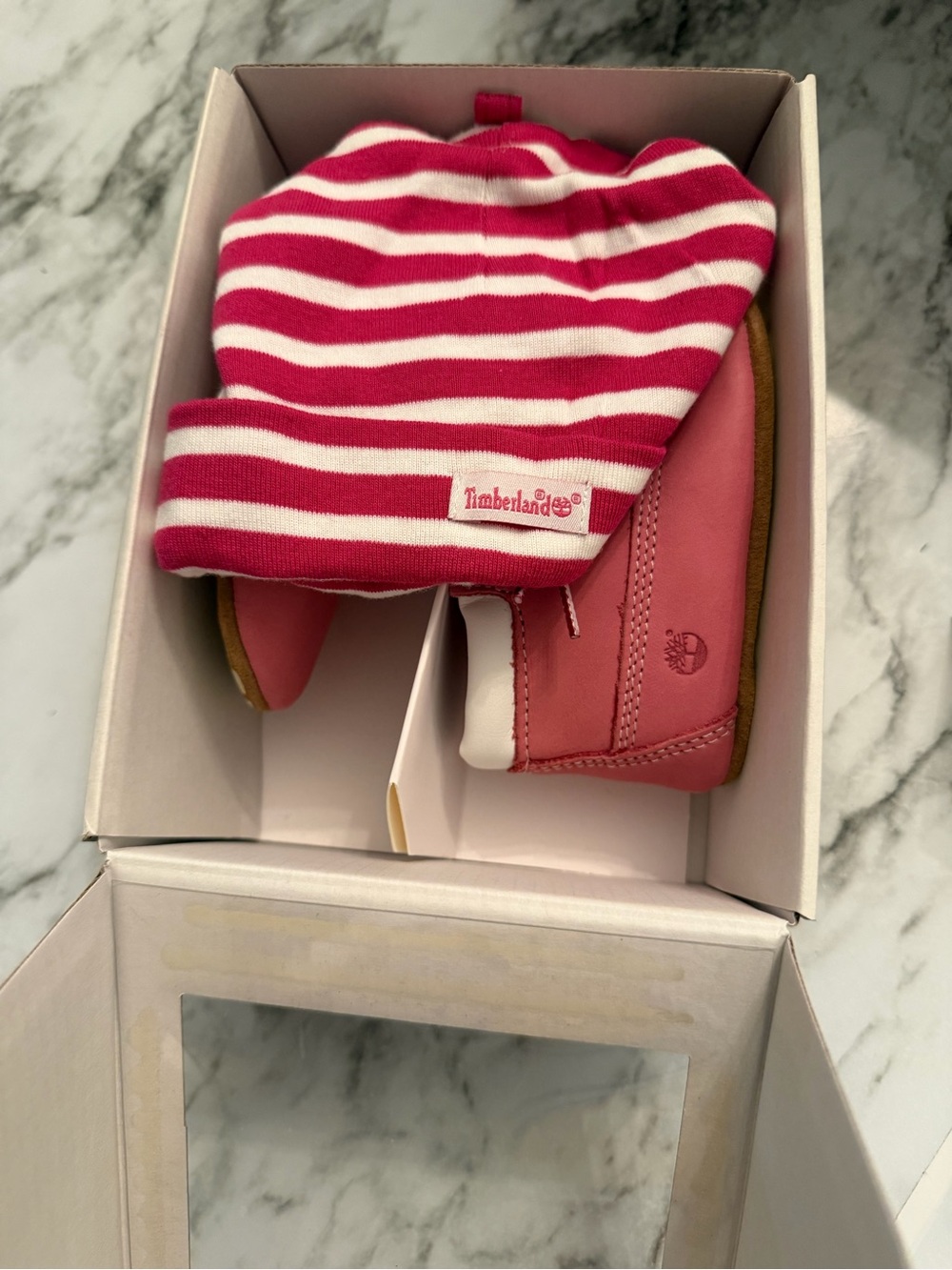 Timberland Pink Lace-Up Baby Crib Shoes - Picture 7 of 8